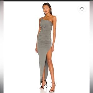 NEW NWT Nookie Aria One Shoulder Gown in Khaki